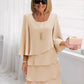 Women's Tiered Ruffle Dress with Flared Sleeves