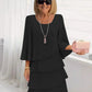 Women's Tiered Ruffle Dress with Flared Sleeves