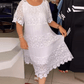 🔥50% OFF🔥 Solid Color Short Sleeve Lace Dress