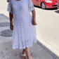 🔥50% OFF🔥 Solid Color Short Sleeve Lace Dress