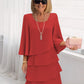 Women's Tiered Ruffle Dress with Flared Sleeves