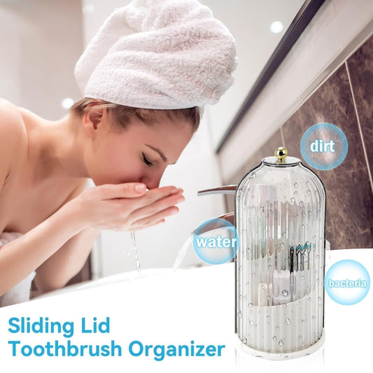 📢📢50% OFF !!⏰Sliding Lid Toothbrush Organizer