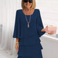 Women's Tiered Ruffle Dress with Flared Sleeves