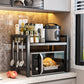 🎉 2026 Sale — Over 33,700 Sold!🍳 Expandable Microwave Rack Adjustable Kitchen Storage Shelf With Hooks ✨