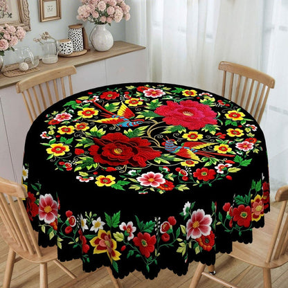 📢📢50% OFF !!⏰Mexican Floral Tablecloth with Scalloped Edge