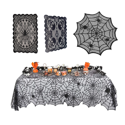 Spooky Halloween Patterns Tablecloth and Placemats Set