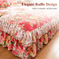 📢📢50% OFF !! ⏰3-Piece Floral Ruffled Bed Skirt Set