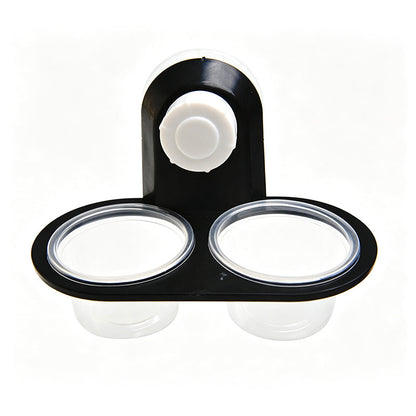 🦎 Double Reptile Feeding Ledge with Bowls – Secure Suction Hold & Removable Cups