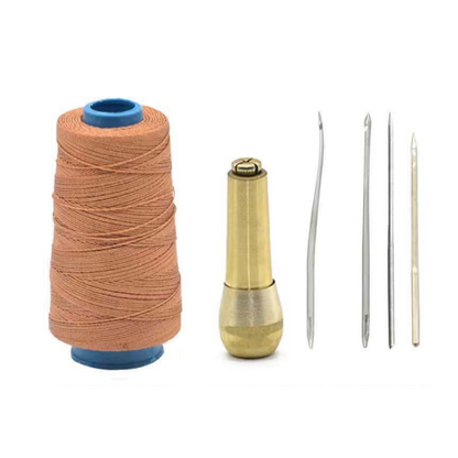 🔥 LIMITED-TIME 50% OFF! ✨ Leather Sewing Awl Kit with Waxed Thread – Interchangeable Needles, 6 Pcs 🧵