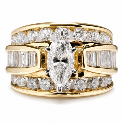 💍 LIMITED-TIME 50% OFF! Plated Cubic Zirconia Engagement Ring, Marquise Cut Fashion Jewelry