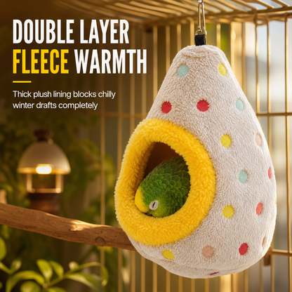 🐦 50% OFF! ✨ Hanging Cotton Bird Nest Hammock – Double-Layer Fleece Warmth, Enclosed Oval Nesting Cave & Durable Metal Hook – Cozy Winter Hideout for Small Birds 🥚