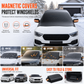 📢📢50% OFF !! ⏰Thickened Magnetic Car Windshield Sun Shade and Snow Cover Waterproof Half Car Cover with Reflective Strips