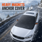 📢📢50% OFF !! ⏰Thickened Magnetic Car Windshield Sun Shade and Snow Cover Waterproof Half Car Cover with Reflective Strips