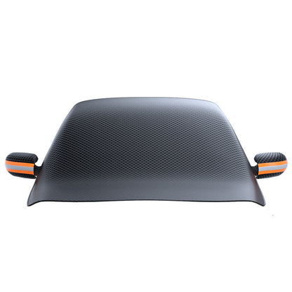 📢📢50% OFF !! ⏰Thickened Magnetic Car Windshield Sun Shade and Snow Cover Waterproof Half Car Cover with Reflective Strips