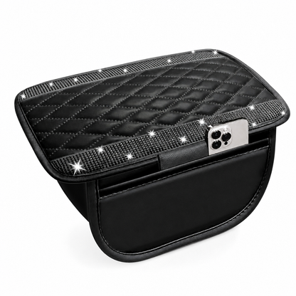 Universal Bling Rhinestone Car Armrest Box Cushion Pad Cover Protector